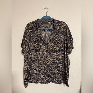 Anthropologie The Brenna Short-Sleeve Buttondown Shirt